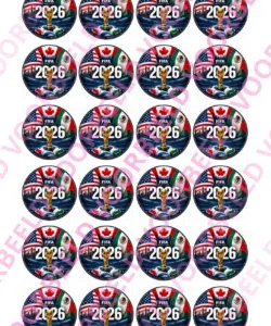 Eetbare Cupcakeprint WK voetbal 1 - 24 cupcake rondjes