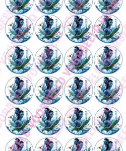 Eetbare cupcakeprint Avatar Film - 24 cupcake rondjes
