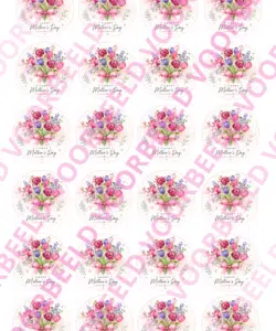 Eetbare Cupcakeprint Happy mother's day 2 - 24 cupcake rondjes