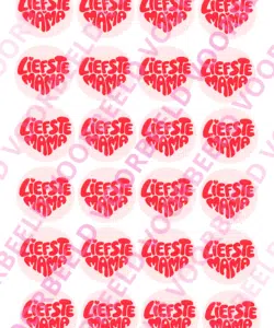 Eetbare Cupcakeprint Liefste Mama - 24 cupcake rondjes