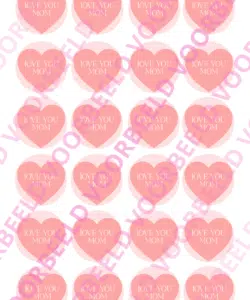 Eetbare Cupcakeprint Love you mom - 24 cupcake rondjes