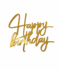 Acryl Goud Happy Birthday Taartdecoratie (zonder prikker)versie 2