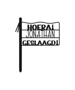 Gepersonaliseerde Taarttopper Vlag Geslaagd