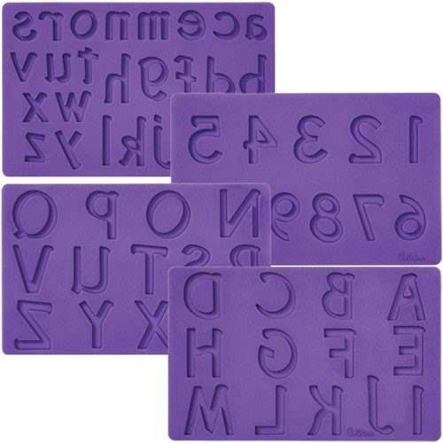 Wilton fondant & gum paste mold letters/numbers set/4 bij cake, bake & love 5