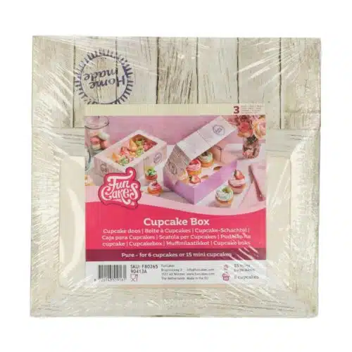Funcakes cupcake doos 6 - pure pk/3
