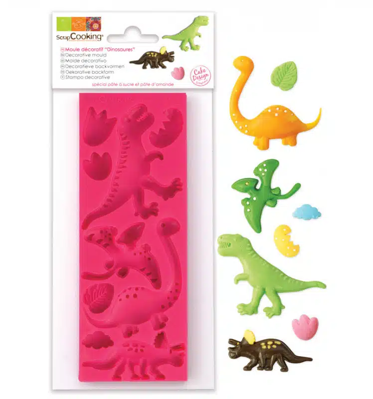 Siliconen mal dino's bij cake, bake & love 3 Siliconen mal dino's