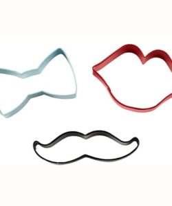 Wilton cookie cutter set tie/mustache/lips (3)