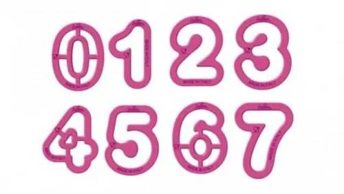 Kit 9 cookie cutters numbers afm 5,2 x 2,2 cm