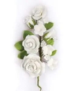 Gumpaste boeket Rozen wit 145mm