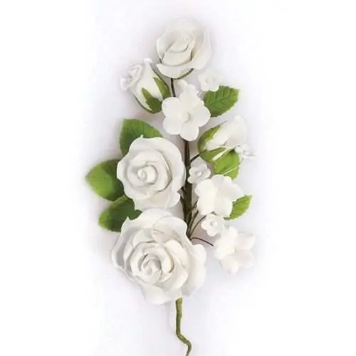 Gumpaste boeket rozen wit 145mm