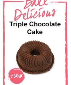 Bake Delicious Triple Chocolate cake 730gr
