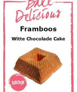 Bake Delicious Framboos Witte Chocolade cake 580gr