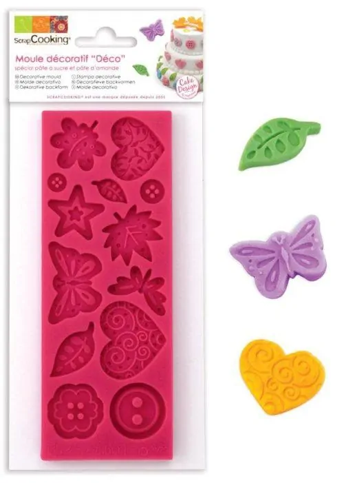 Siliconen mal knopen, bloemen en vlinders