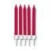 Kaarsjes rood met houder 10 stuks
