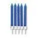 Kaarsjes blauw met houder 10 stuks