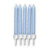 Kaarsjes zacht blauw met houder 10 stuks