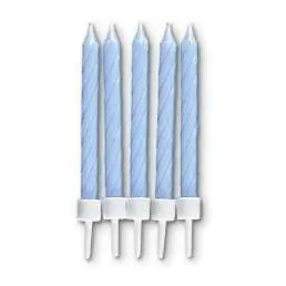Städter kaarsjes zacht blauw met houder 10 stuks bij cake, bake & love 4 Kaarsjes zacht blauw met houder 10 stuks