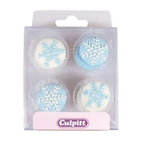 Culpitt suikerdecoratie sneeuwvlokken pk/12