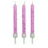 Pme candles pink glitter with holders pk/10 bij cake, bake & love 1 Pme candles pink glitter with holders pk/10