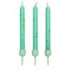 Pme candles blue glitter with holders pk/10