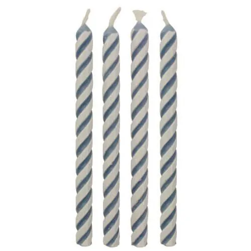 Pme candles striped blue pk/24