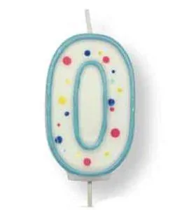 PME Large Candle Blue Number 0