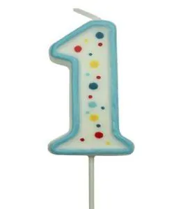 PME Large Candle Blue Number 1