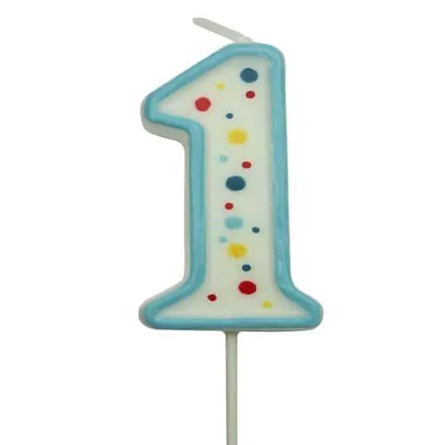 Pme large candle blue number 1