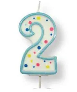 PME Large Candle Blue Number 2