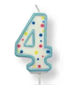 PME Large Candle Blue Number 4