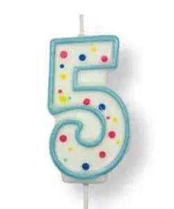 PME Large Candle Blue Number 5