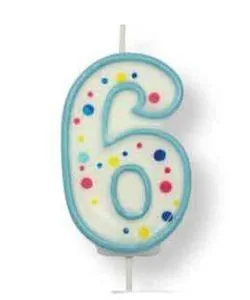PME Large Candle Blue Number 6