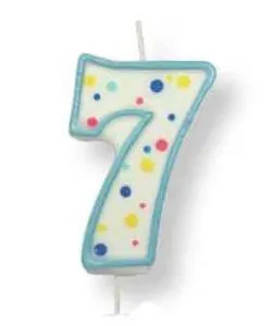 PME Large Candle Blue Number 7