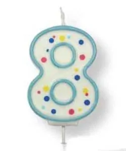 PME Large Candle Blue Number 8