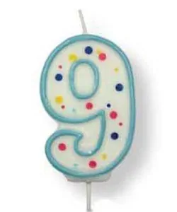 PME Large Candle Blue Number 9