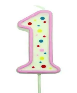 PME Large Candle Pink Number 1
