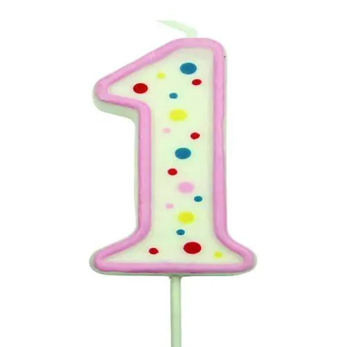 Pme large candle pink number 1