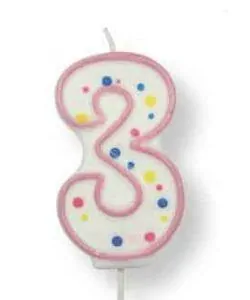 PME Large Candle Pink Number 3
