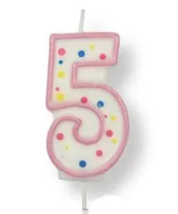 PME Large Candle Pink Number 5