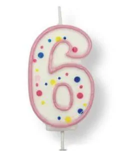 PME Large Candle Pink Number 6
