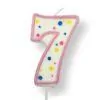Pme large candle pink number 7