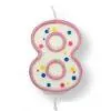 Pme large candle pink number 8