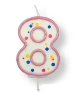 PME Large Candle Pink Number 8