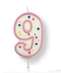 PME Large Candle Pink Number 9