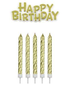 PME Candles & Happy Birthday Gold pk/17
