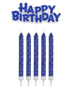 PME Candles & Happy Birthday Blue pk/17