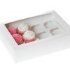 Cupcake doos 12 stuks wit met venster