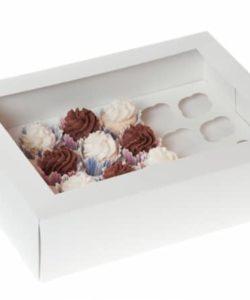 Mini Cupcake doos 24 stuks Wit met venster