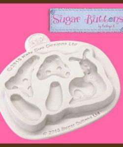 Katy Sue Sugar Buttons Garden Snail & Toad Stools