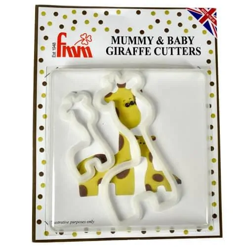 Fmm mummy & baby giraffe cutter set/2 bij cake, bake & love 3 Fmm mummy & baby giraffe cutter set/2